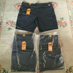 NWT 3 Carhartt Relaxed Fit Rugged Flex BS3542M Canvas Cargo Work Shorts Sz 50…